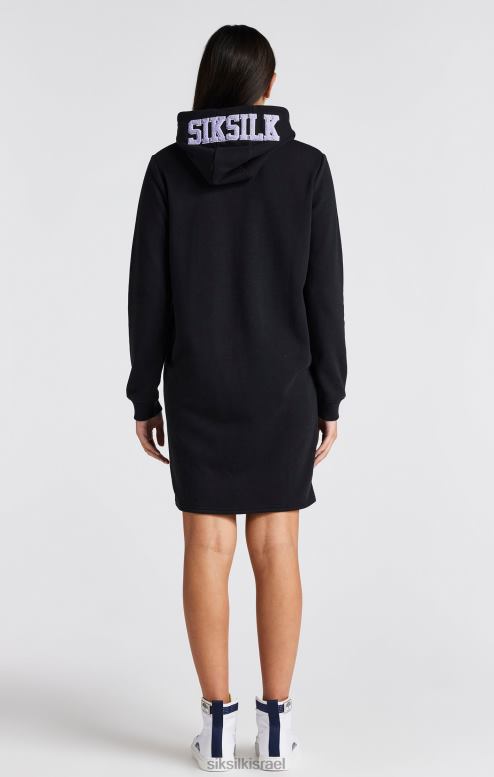 SikSilk בנות שמלת קפוצ'ון שחורה עם לוגו של האוניברסיטה D2LH2344 לבוש