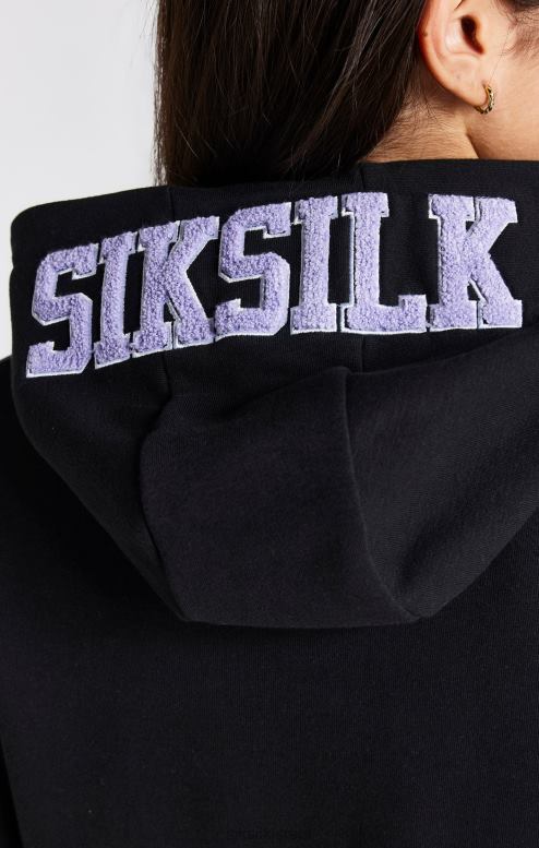 SikSilk בנות שמלת קפוצ'ון שחורה עם לוגו של האוניברסיטה D2LH2344 לבוש