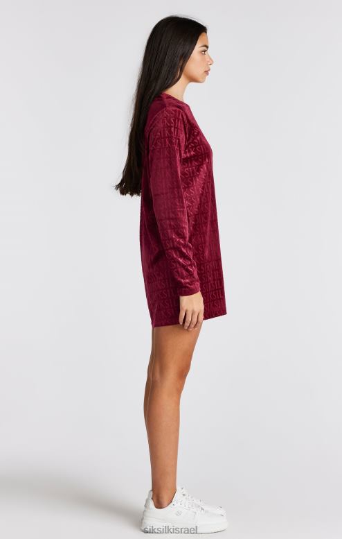 SikSilk בנות שמלת טריקו ורודה ורודה עם שרוולים ארוכים D2LH2345 לבוש