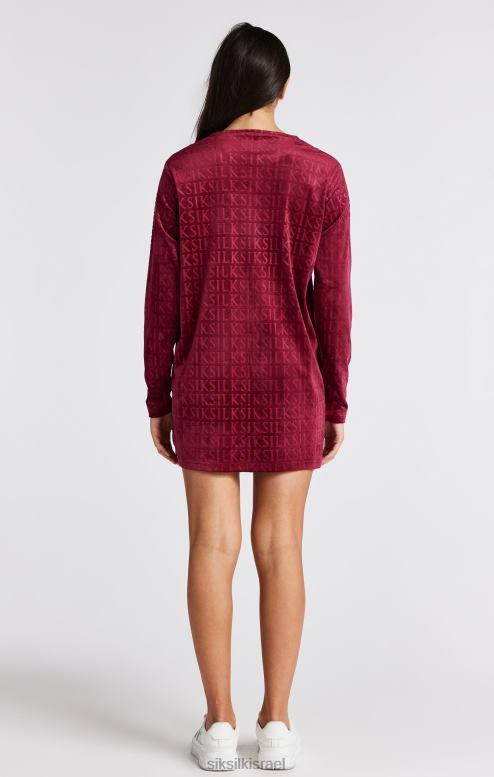 SikSilk בנות שמלת טריקו ורודה ורודה עם שרוולים ארוכים D2LH2345 לבוש