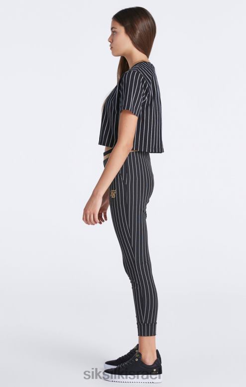 SikSilk בנות ג'וגר פס בייסבול שחור D2LH2348 לבוש