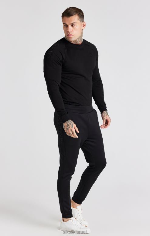 SikSilk גברים חולצה שחורה בהתאמה לשרירים D2LH2362 לבוש