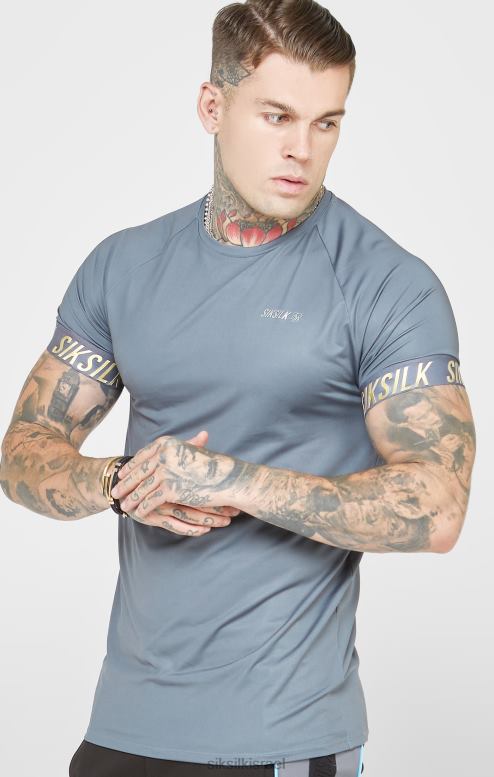 SikSilk גברים חולצת טריקו ספורט טק פחם D2LH2365 לבוש