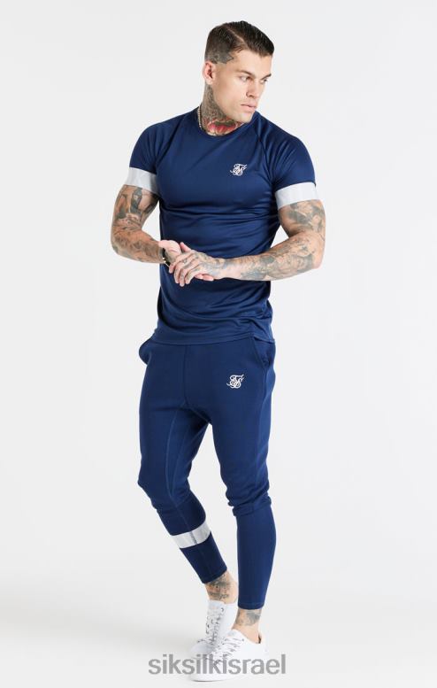 SikSilk גברים חולצת טריקו אלסטית עם שרוול כהה D2LH2369 לבוש
