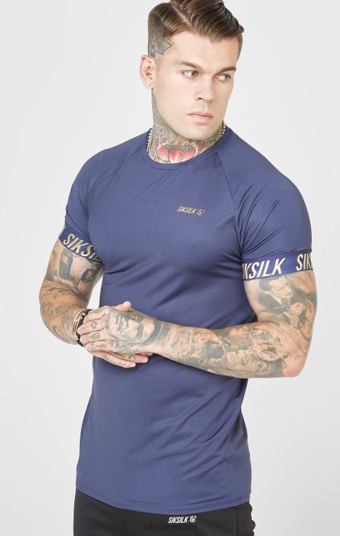 SikSilk גברים חולצת ספורט חיל הים D2LH2371 לבוש