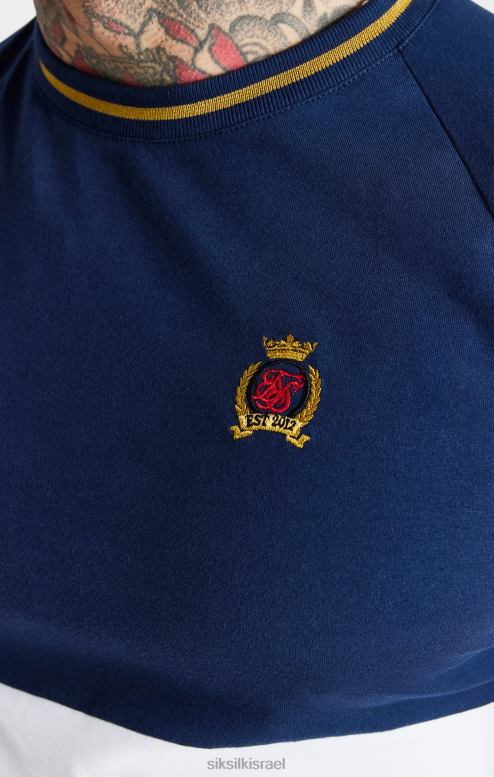 SikSilk גברים חולצת טריקו בגזרת חיל הים ותפירת שרירים D2LH2377 לבוש