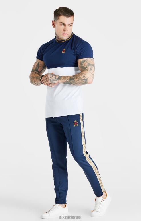 SikSilk גברים חולצת טריקו בגזרת חיל הים ותפירת שרירים D2LH2377 לבוש