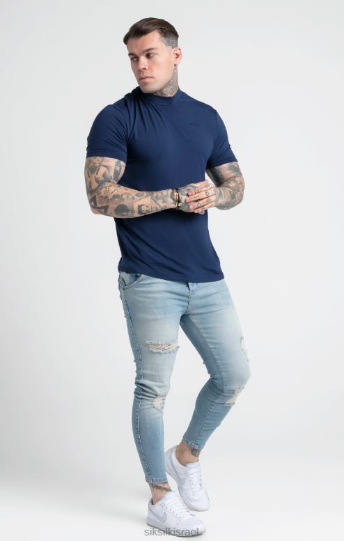 SikSilk גברים חולצת טריקו עם צווארון גבוה D2LH2379 לבוש