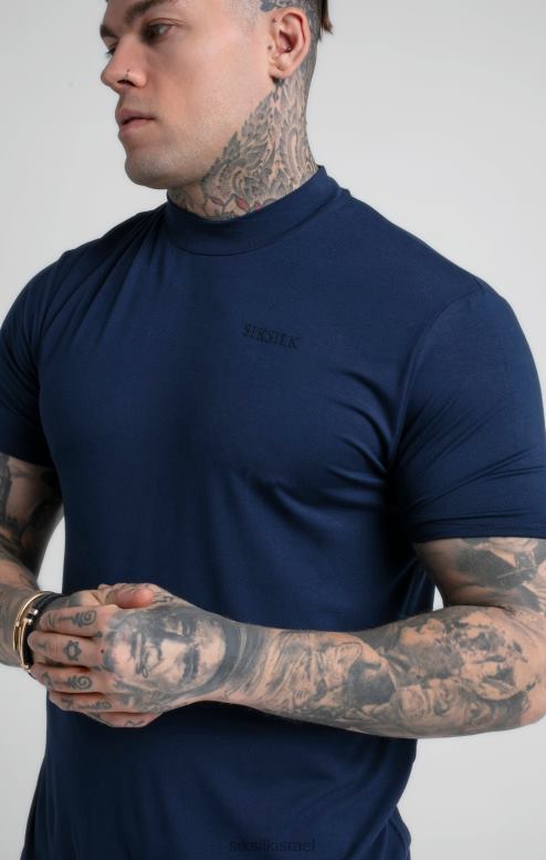SikSilk גברים חולצת טריקו עם צווארון גבוה D2LH2379 לבוש