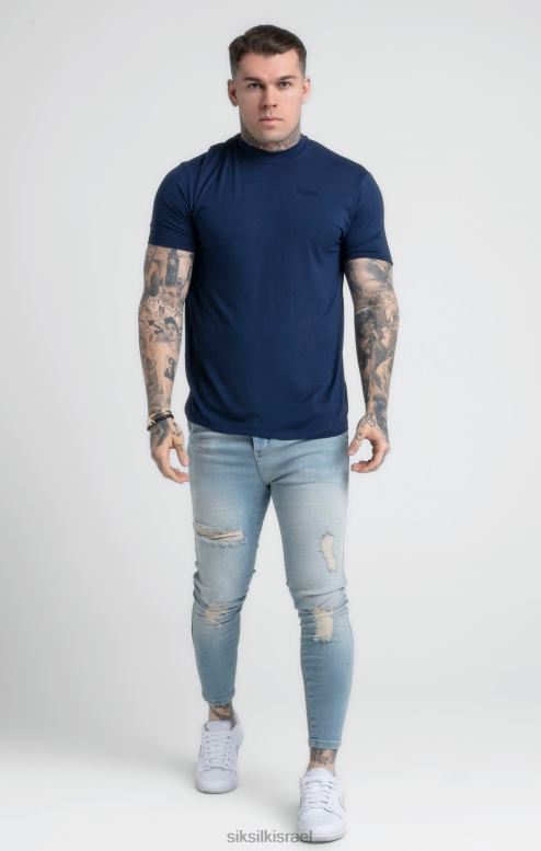 SikSilk גברים חולצת טריקו עם צווארון גבוה D2LH2379 לבוש