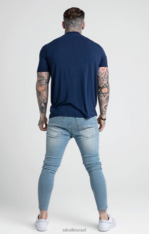 SikSilk גברים חולצת טריקו עם צווארון גבוה D2LH2379 לבוש