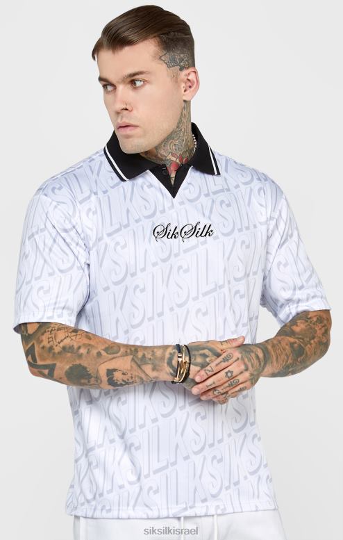 SikSilk גברים חולצת כדורגל לבנה D2LH2380 לבוש
