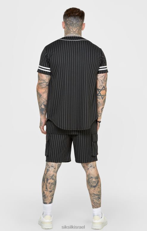 SikSilk גברים חולצת בייסבול שחורה D2LH2390 לבוש