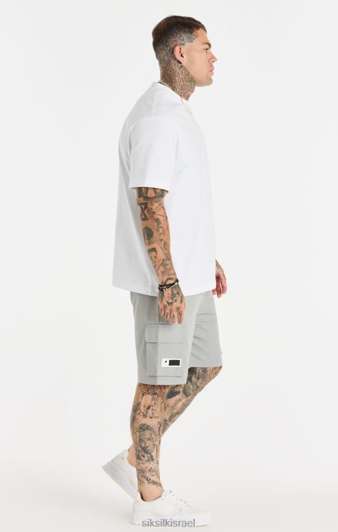 SikSilk גברים חולצת טי שרשרת מודפסת לבנה ורגועה D2LH2393 לבוש