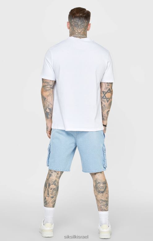 SikSilk גברים חולצת טריקו אוברסייז לבנה D2LH2394 לבוש