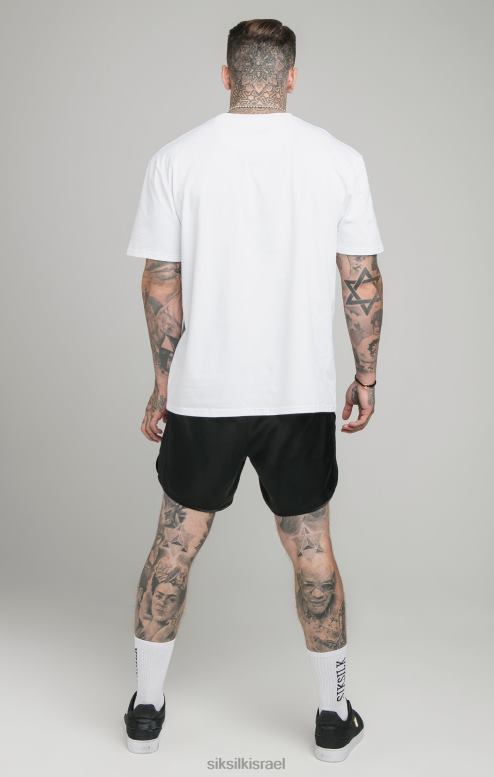 SikSilk גברים חולצת טריקו לבנה בגזרה רגועה D2LH2406 לבוש