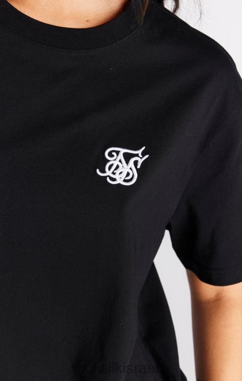 SikSilk נשים חולצת טריקו שחורה חיונית של החבר D2LH240 לבוש