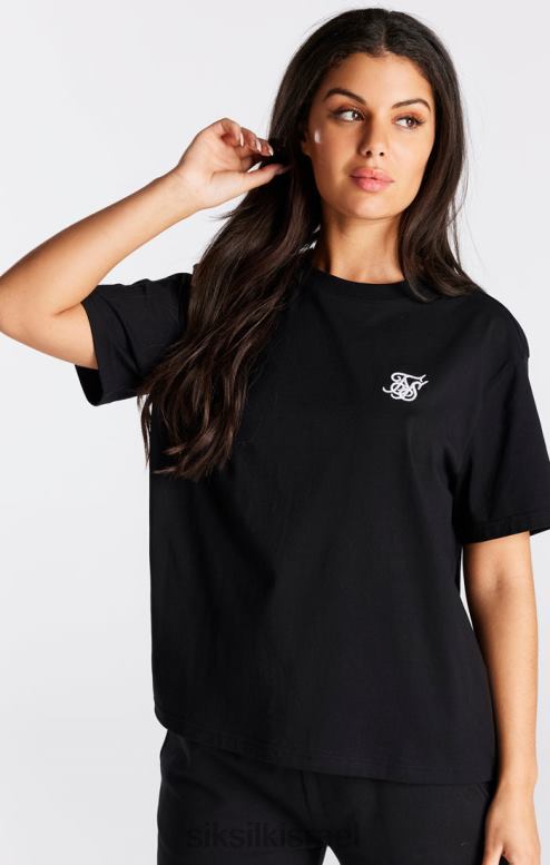 SikSilk נשים חולצת טריקו שחורה חיונית של החבר D2LH240 לבוש