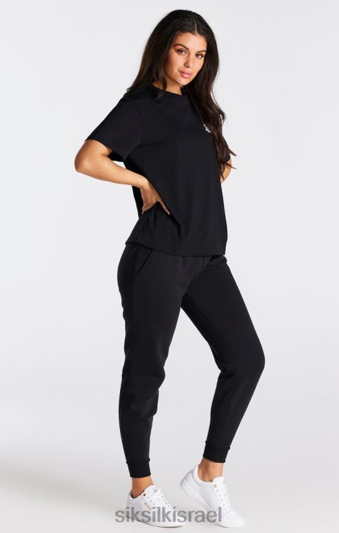 SikSilk נשים חולצת טריקו שחורה חיונית של החבר D2LH240 לבוש