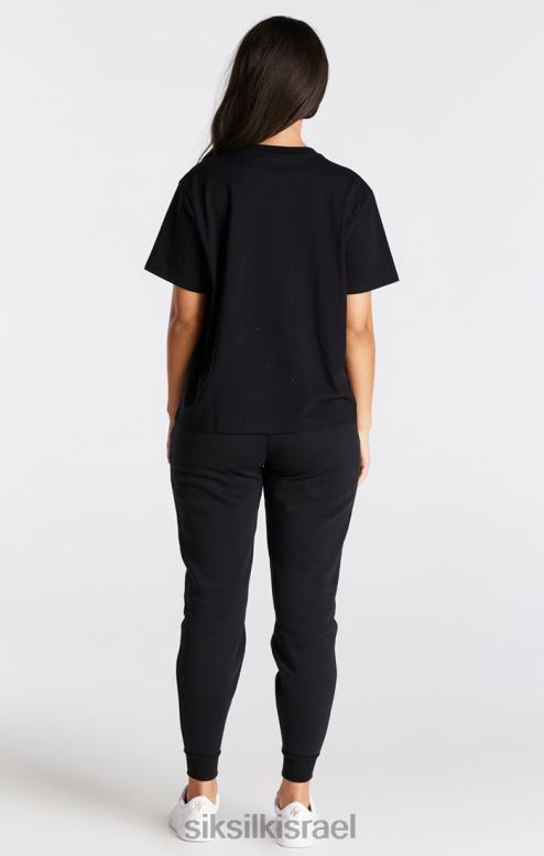 SikSilk נשים חולצת טריקו שחורה חיונית של החבר D2LH240 לבוש