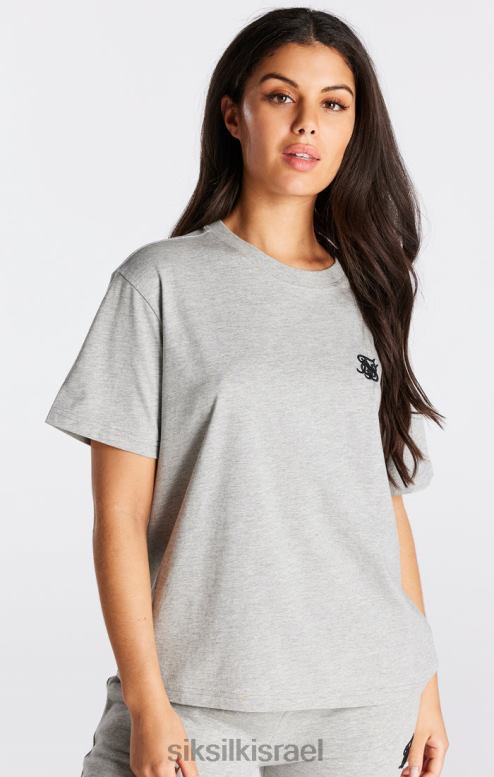 SikSilk נשים חולצת טריקו של חבר חיוני בחוואר אפור D2LH241 לבוש