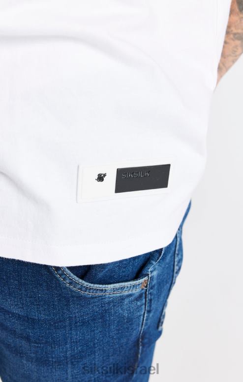 SikSilk גברים חולצת טי אוברסייז לבנה D2LH2410 לבוש