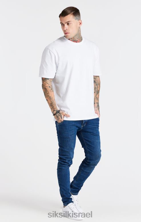 SikSilk גברים חולצת טי אוברסייז לבנה D2LH2410 לבוש