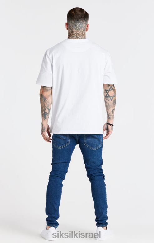 SikSilk גברים חולצת טי אוברסייז לבנה D2LH2410 לבוש