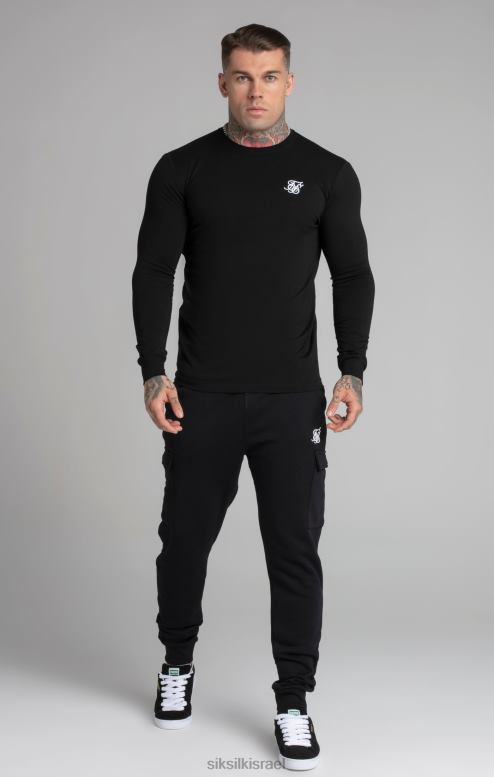 SikSilk גברים סווטשירט חיוני שחור D2LH2412 לבוש