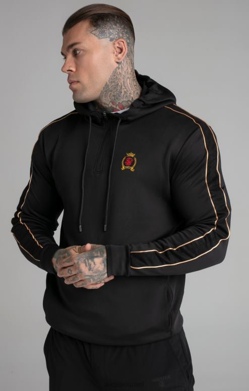 SikSilk גברים קפוצ'ון שחור עם רוכסן D2LH2413 לבוש