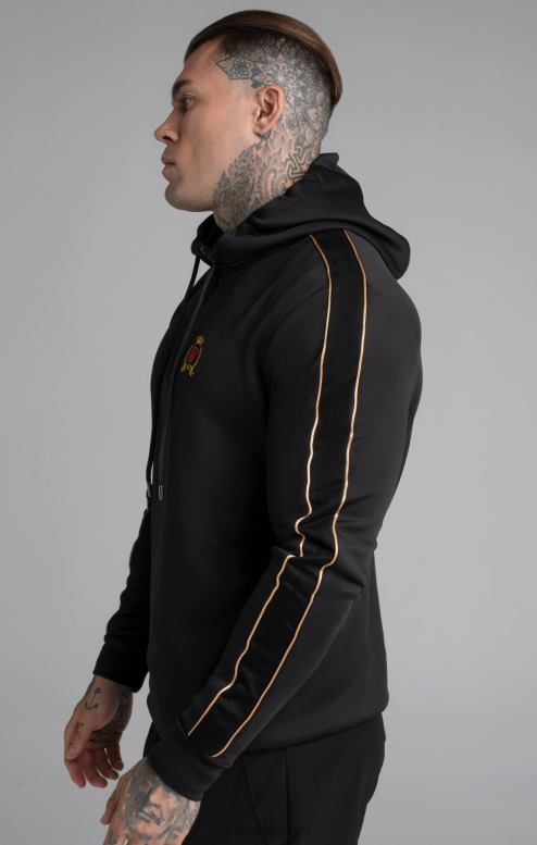 SikSilk גברים קפוצ'ון שחור עם רוכסן D2LH2413 לבוש