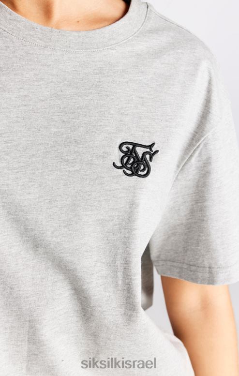 SikSilk נשים חולצת טריקו של חבר חיוני בחוואר אפור D2LH241 לבוש