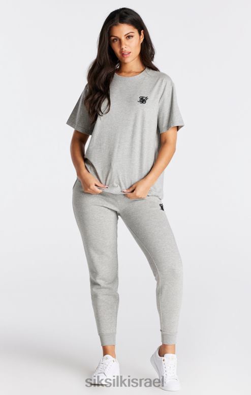 SikSilk נשים חולצת טריקו של חבר חיוני בחוואר אפור D2LH241 לבוש