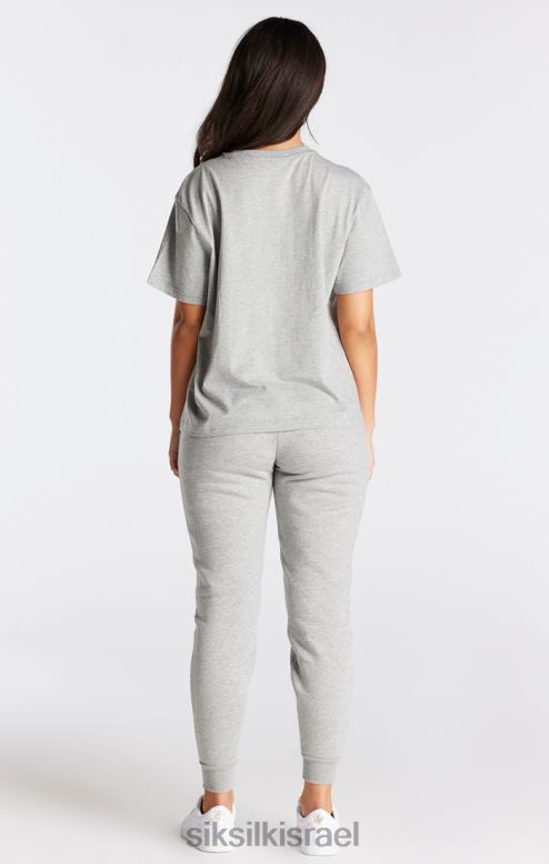 SikSilk נשים חולצת טריקו של חבר חיוני בחוואר אפור D2LH241 לבוש