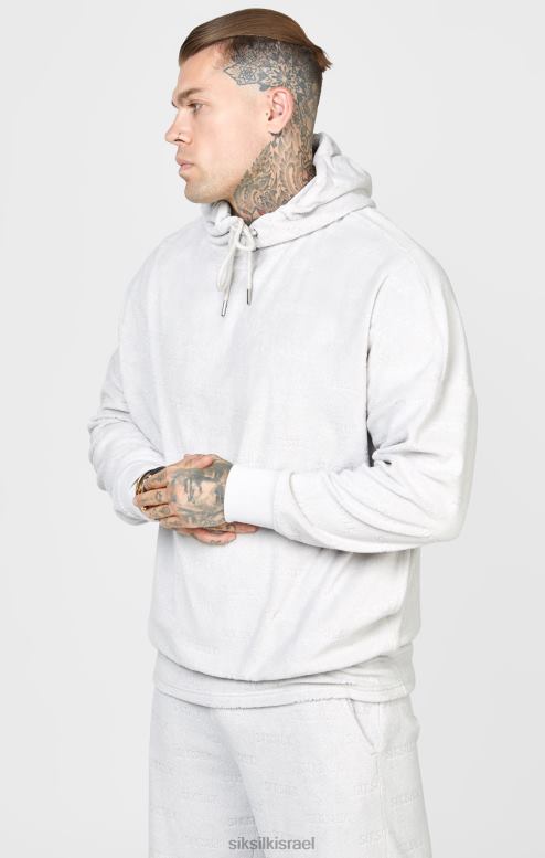 SikSilk גברים קפוצ'ון אוברסייז מגבת אפורה D2LH2420 לבוש
