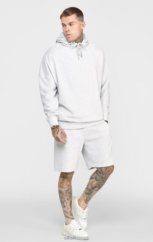 SikSilk גברים קפוצ'ון אוברסייז מגבת אפורה D2LH2420 לבוש
