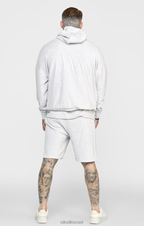 SikSilk גברים קפוצ'ון אוברסייז מגבת אפורה D2LH2420 לבוש