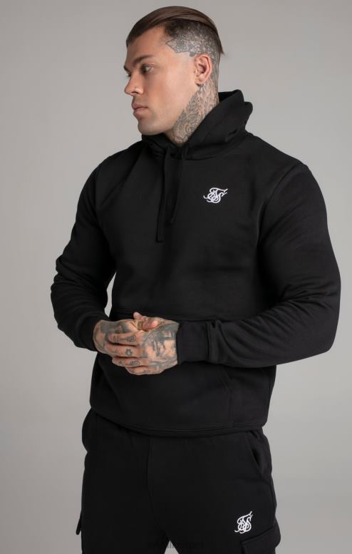 SikSilk גברים קפוצ'ון שחור חיוני D2LH2422 לבוש