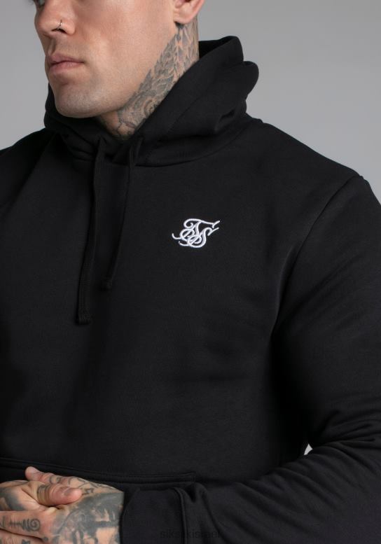 SikSilk גברים קפוצ'ון שחור חיוני D2LH2422 לבוש