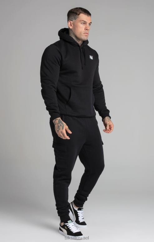 SikSilk גברים קפוצ'ון שחור חיוני D2LH2422 לבוש