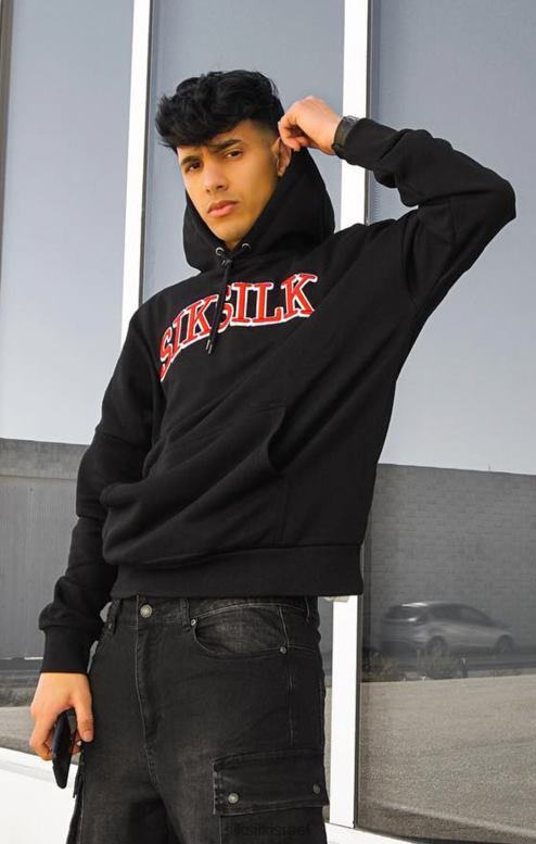 SikSilk גברים קפוצ'ון אוברסייז שחור D2LH2426 לבוש