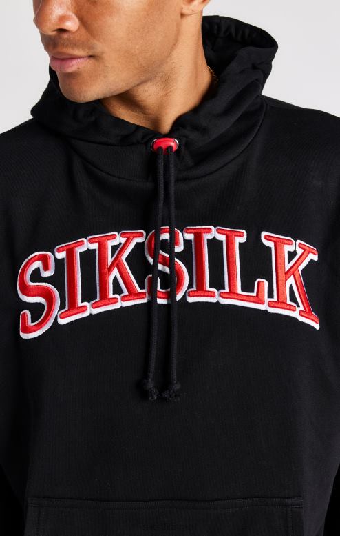 SikSilk גברים קפוצ'ון אוברסייז שחור D2LH2426 לבוש
