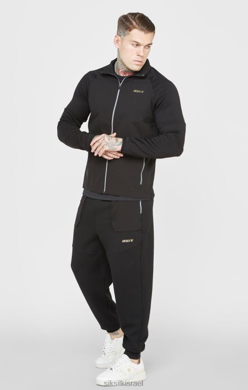 SikSilk גברים רוכסן ספורט שחור D2LH2428 לבוש