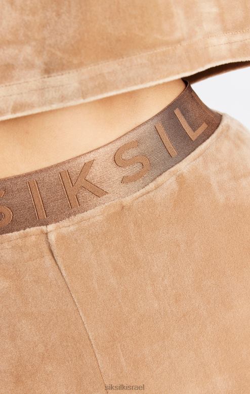 SikSilk נשים חולצת טריקו קצוצה קטיפה זהב D2LH242 לבוש