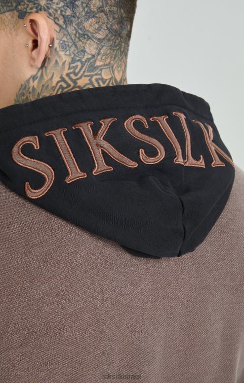 SikSilk גברים קפוצ'ון אוברסייז במשקל כבד במשקל כבד שטוף D2LH2430 לבוש