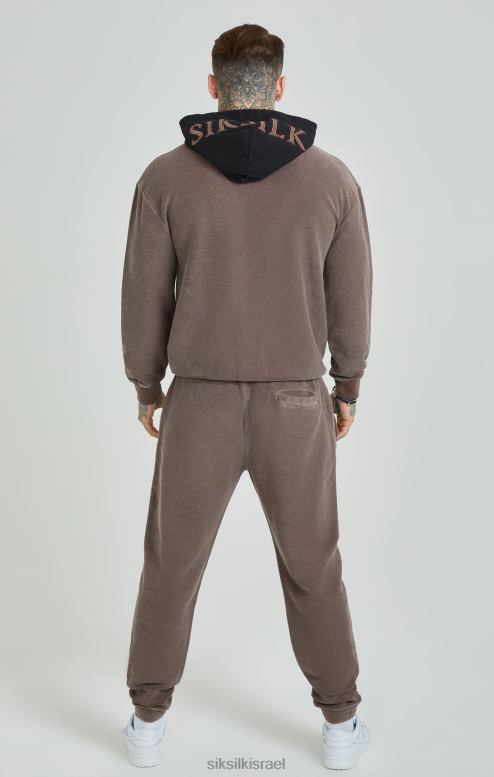 SikSilk גברים קפוצ'ון אוברסייז במשקל כבד במשקל כבד שטוף D2LH2430 לבוש