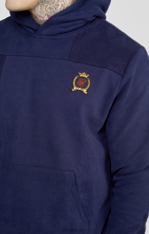 SikSilk גברים קפוצ'ון אוברסייז הפוך לחתוך ולתפור בחיל הים D2LH2435 לבוש