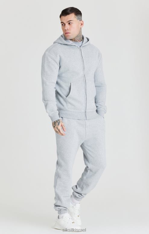 SikSilk גברים קפוצ'ון עם רוכסן בסיס אפור D2LH2439 לבוש