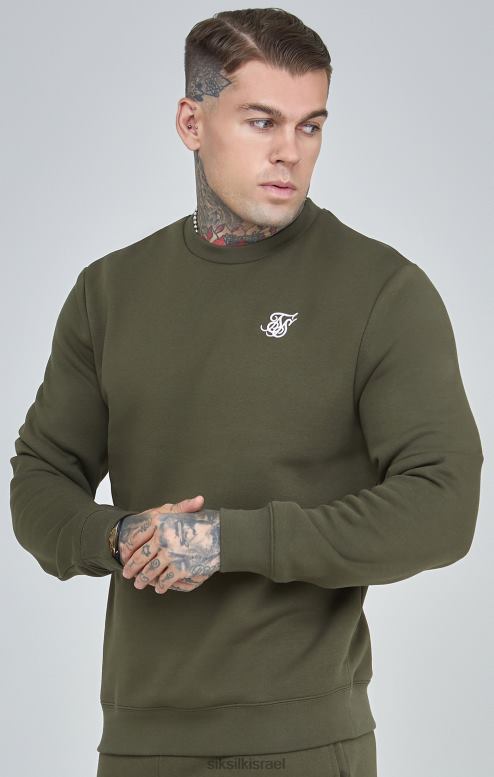 SikSilk גברים סווטשירט חיוני בחאקי D2LH2441 לבוש