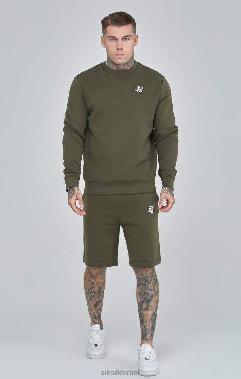 SikSilk גברים סווטשירט חיוני בחאקי D2LH2441 לבוש